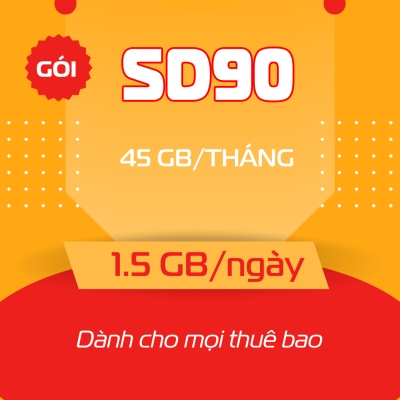 SD90 (ST90K, ST90) - Gói CÆ°á»c 4G Viettel 90K/Tháng Có 45GB