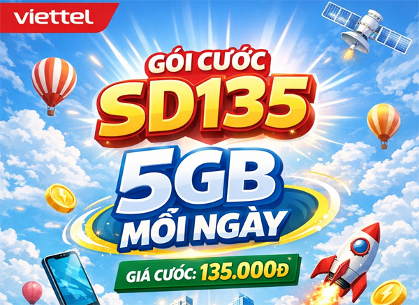 Gói cước 12SD135 Viettel – Ưu đãi khủng 12 tháng, giá chỉ 1.620.000đ